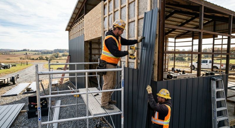 Metal Barn Siding Installation in Harnett County, NC